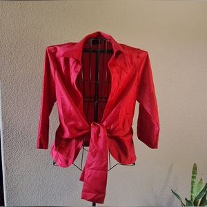 Beautiful red front tie shirt.  Size large.